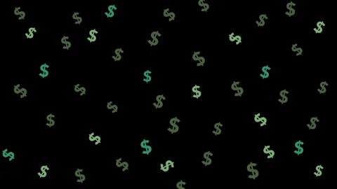 Assorted green USD symbol pattern animation on a black background. Stock Footage 320437268