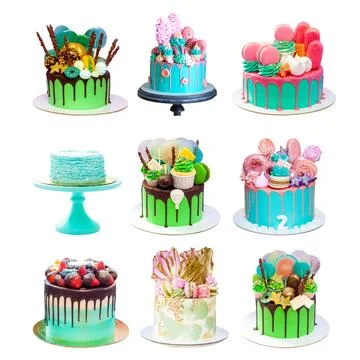 Assorted greens 9pc copy Stock Photos