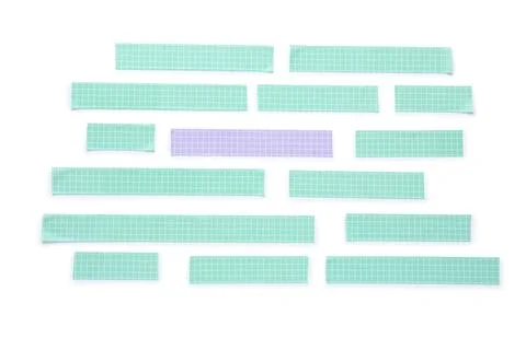 Assorted grid pattern washi tape strips in mint green and lavender purple on  Stock Photos