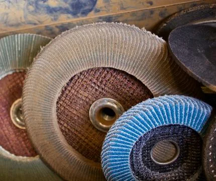 Assorted Grinder wheels in box Stock Photos