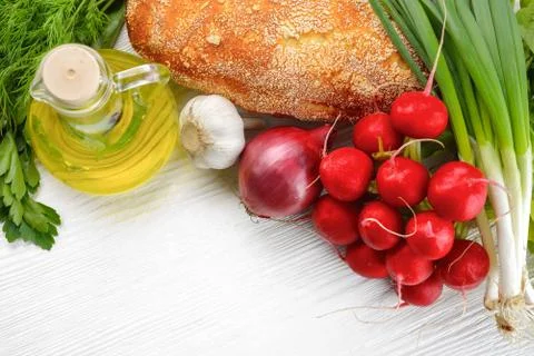 Assorted grocery products Stock Photos