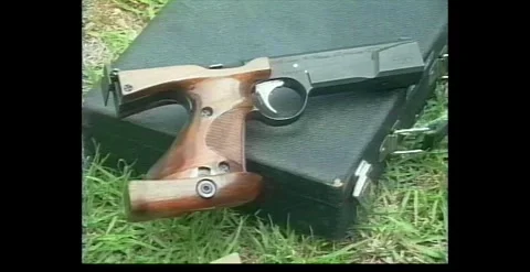 Assorted Guns and Weapons – Documentary Footage (1990s) Stock Footage 319421787