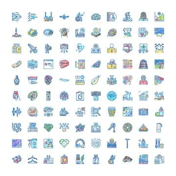 Assorted hand drawn conceptual icon collection Stock Illustration
