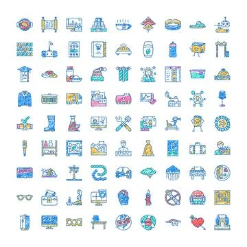 Assorted hand drawn doodle icons set collection Illustrazione stock