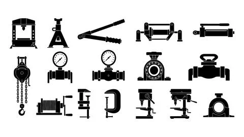 Assorted hardware tools and equipment for construction and repair. Stock Illustration