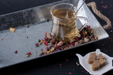 Assorted herbal tea Stock Photos