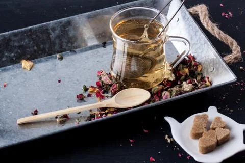 Assorted herbal tea Stock Photos