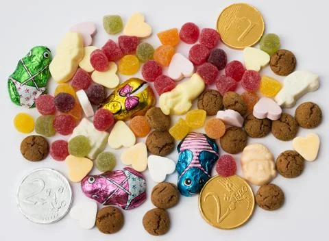 Assorted holiday candy for sinterklaas Foto stock
