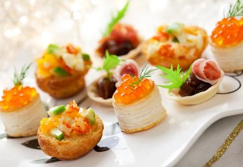 Assorted holiday  snacks Stock Photos