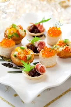 Assorted holiday  snacks Stock Photos