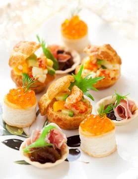 Assorted holiday  snacks Stock Photos