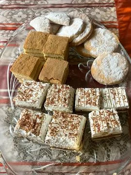 Assorted Homemade Pastries on a Table 스톡 사진