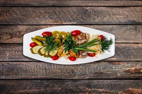 Assorted homemade pickles Foto stock