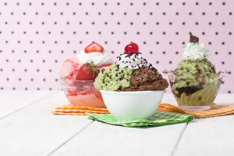 Assorted ice cream Stock Photos