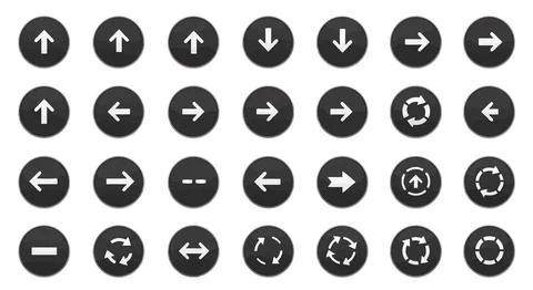 Assorted icons representing various activities and objects in a circular desi Stock Illustration