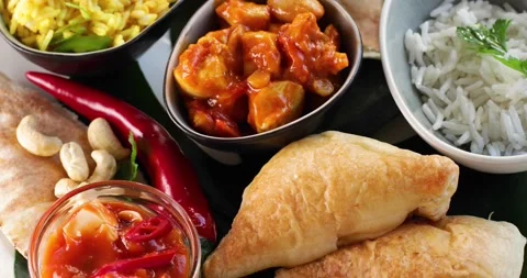 Assorted indian food Stock Footage 140447878
