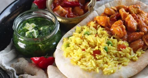 Assorted indian food Stock Footage 140710651