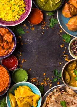 Assorted indian food Stock Photos
