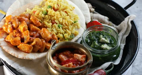 Assorted Indian food, rotate Stock Footage 317530674