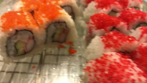Assorted Japanese Sushi Stock Footage 336296783