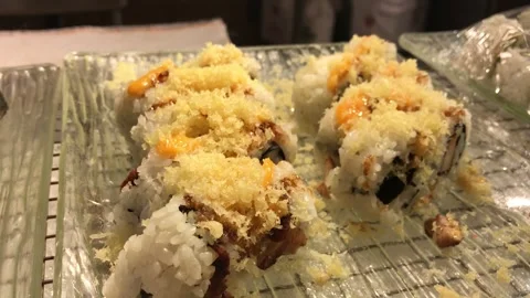 Assorted Japanese Sushi Stock Footage 336296791