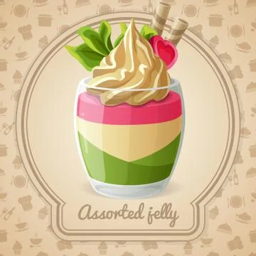 Assorted jelly badge Stock Illustration