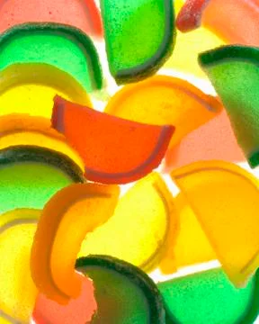 Assorted Jelly Fruit Slice Candies Stock Photos