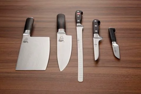 Assorted kitchen knives Stock Photos