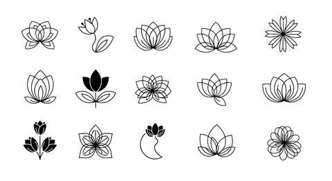 Assorted leaf and flower shapes in a variety of styles and designs 스톡 일러스트