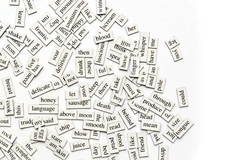 Assorted magnetic words Stock Photos