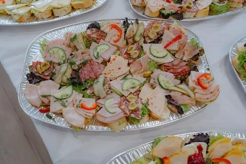 Assorted Meat Catering Tray Stock-Fotos
