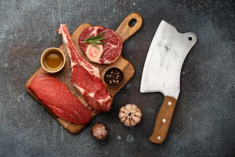 Assorted meat cuts Stock Photos