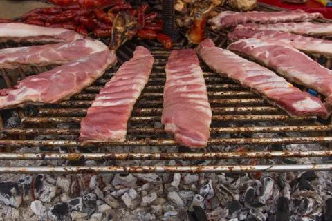 Assorted Meat Grill 스톡 사진