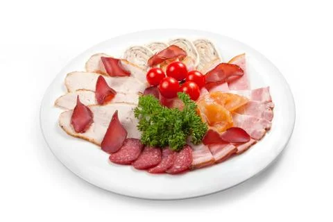 Assorted meat on a plate Stock Photos