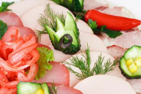 Assorted meat on a plate Stock Photos