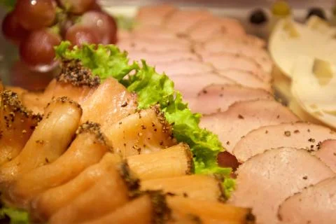 Assorted meat slices Stock Photos