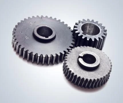 Assorted metal gears Stock Photos