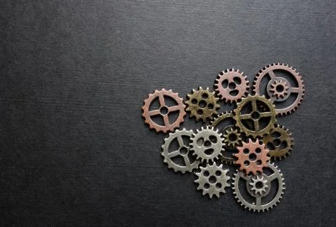 Assorted metal gears Foto stock