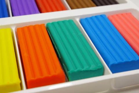 Assorted modeling clay cubes for kids to develop creativity, dexterity, and.. 写真素材