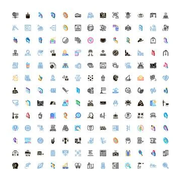 Assorted multi industry icons set creating infographic elements Stock Illustration