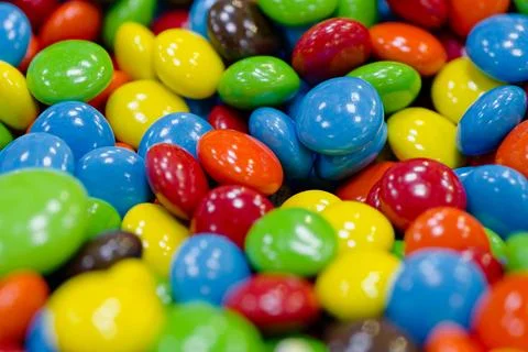 Assorted multicolor glazed sweet dragees Stock Photos