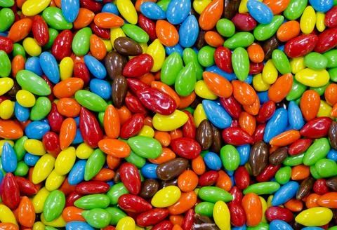 Assorted multicolor glazed sweet dragees Stock Photos
