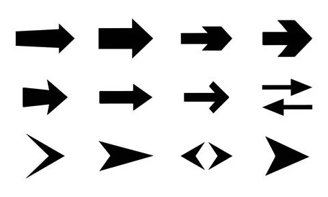Assorted Navigation Arrows and Sharp Pointer Vectors 库存插图