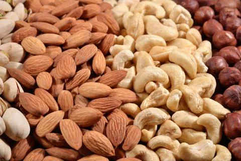 Assorted nuts background Stock Photos