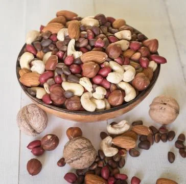 Assorted nuts in bowl Stock Photos