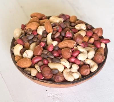 Assorted nuts in bowl Stock Photos