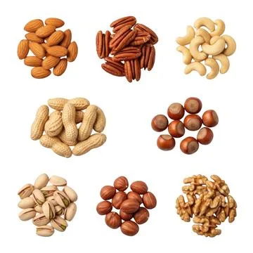 Assorted nuts in a circular arrangement 写真素材