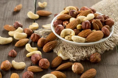 Assorted nuts Stock Photos