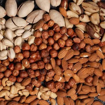 Assorted nuts on table 写真素材