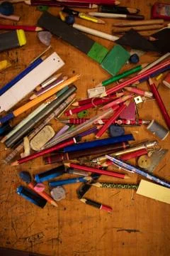 Assorted objects background top view Stock Photos